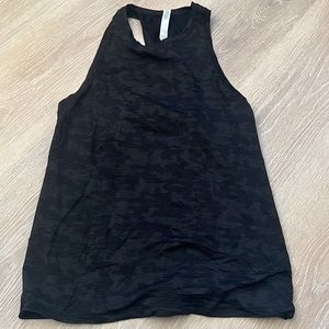 Black tank top | size 6 | open back | front mesh